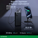 Портативное зарядное устройство Ugreen PB312 Gray (25683)