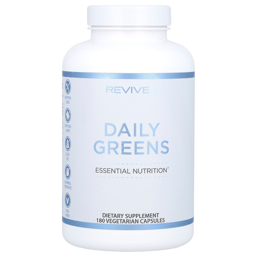 Revive, Daily Greens, ежедневная зелень, 180 вегетарианских капсул