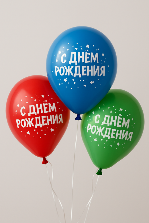 Воздушные шары "С днем Рождения" 3шт