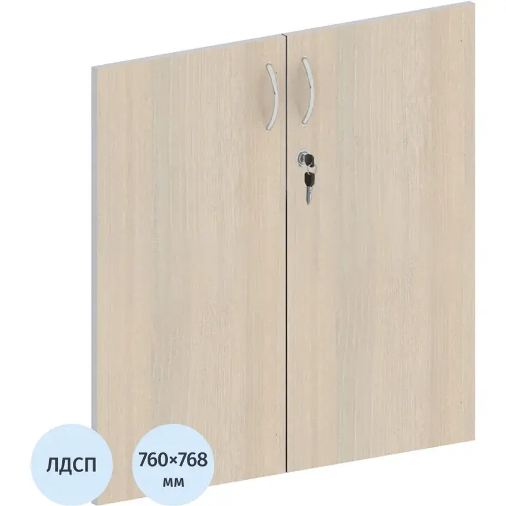 Двери Easy ЛДСП замок (2шт.) 908854 св.дуб/серый В760
