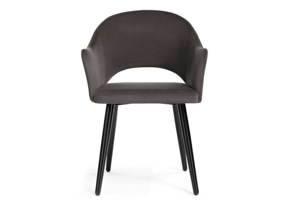 Стул на металлокаркасе Апри микровелюр графитовый / черный глянец