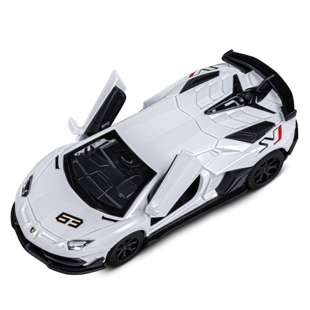 Модель 1:43 Lamborghini Aventador SVJ, белый, инерция, откр. двери