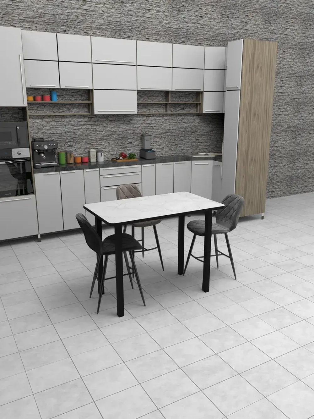 Обеденный стол "Жемчужный перито" 90x60 см