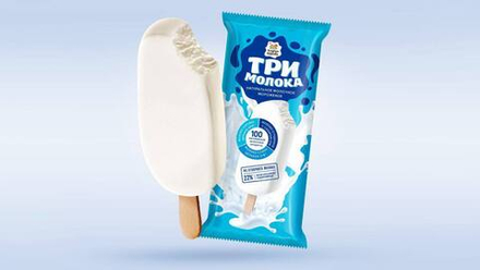 Мороженое натуральное молочное 22% Три Молока, Бодрая Корова