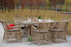 "Латте" обеденная группа плетеная, цвет соломенный