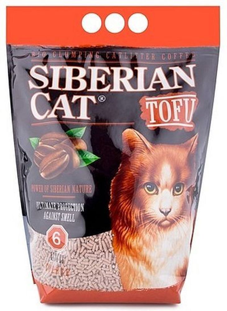 Наполнитель для кошачьего туалета Сибирская Кошка Тофу Кофе  биоразлагаемый, пакет 12 л - купить по выгодной цене.
