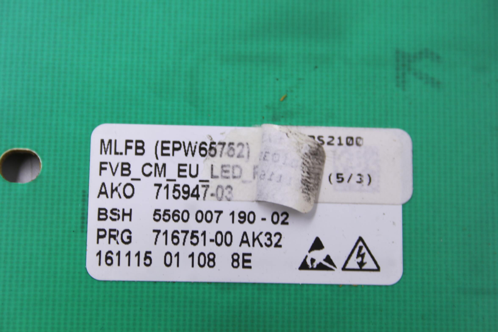 Модуль управления стиральной машины Bosch WLG2406MOE в сборе с пластиком