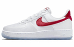 Кроссовки Nike Air Force 1 Low Satin "White Red" (Женская размерная сетка)