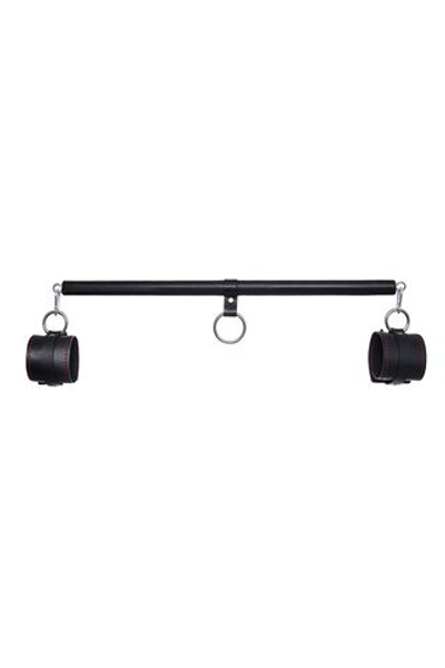 Черная распорка для ног с кожаными манжетами (Цвет: черный)