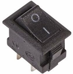 Клавишный выключатель 250В 3А (2с) ON-OFF черный