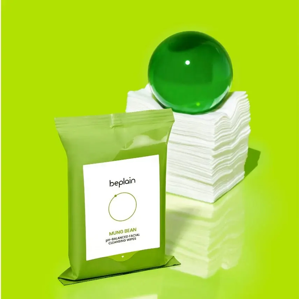 Beplain Mung Bean pH-Balanced Facial Cleansing Wipes 20шт