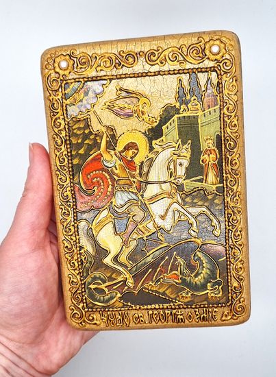 Икона. Георгий Победоносец. 100 х 150 мм