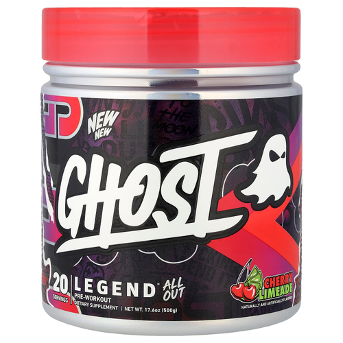 Ghost, Legend® All Out, предтренировочный комплекс, со вкусом вишневого лаймада, 500 г (17,6 унции)