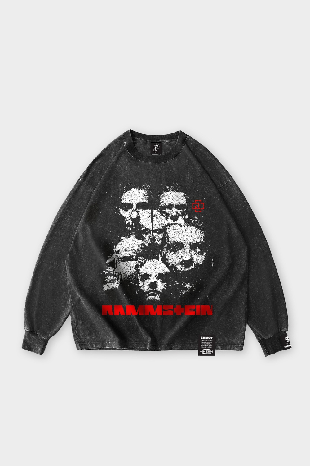 Лонгслив SHMOT "Rammstein" GARMENT DYE Черный