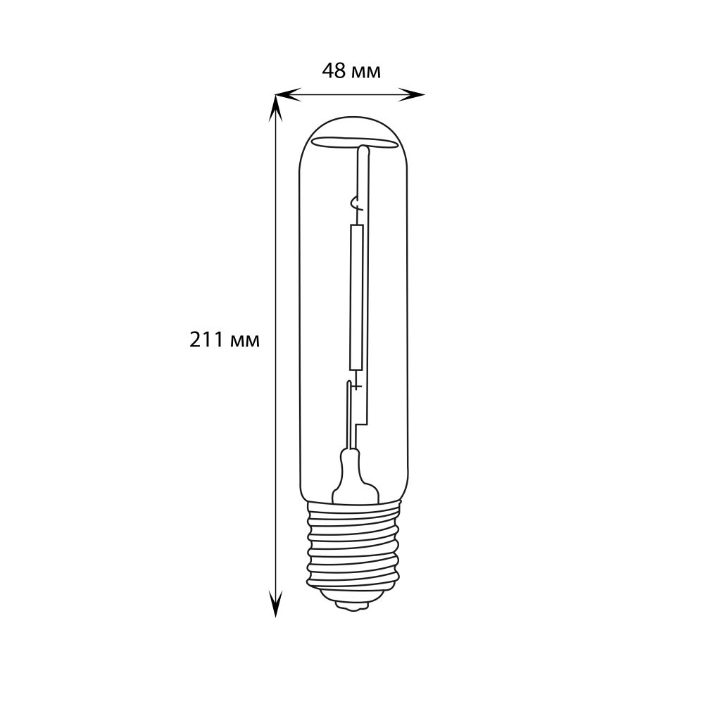 HSL-T48-100-2000K-E40-CL PLANT Лампа натриевая высокого давления для растений. Форма T. прозрачная. Теплый белый свет 2000К + спектр для фотосинтеза. Картон. ТМ ФитоЛето