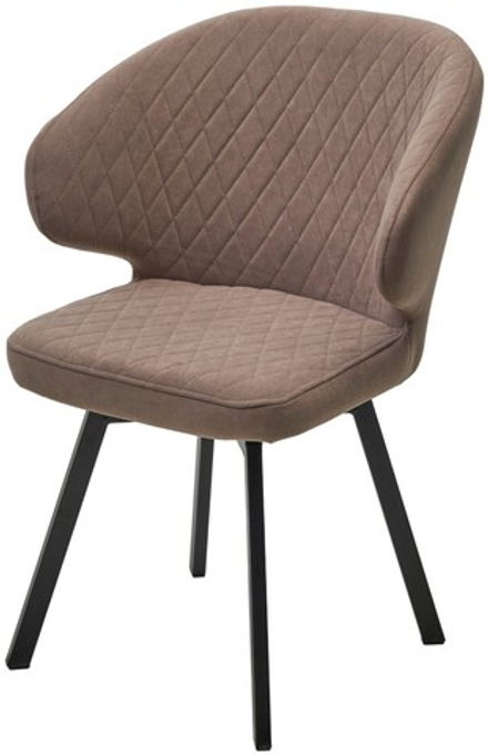 Стул М-City DISAUR Хилтон поворотный на 360 градусов, B5 Капучино, Велюр, Черный каркас