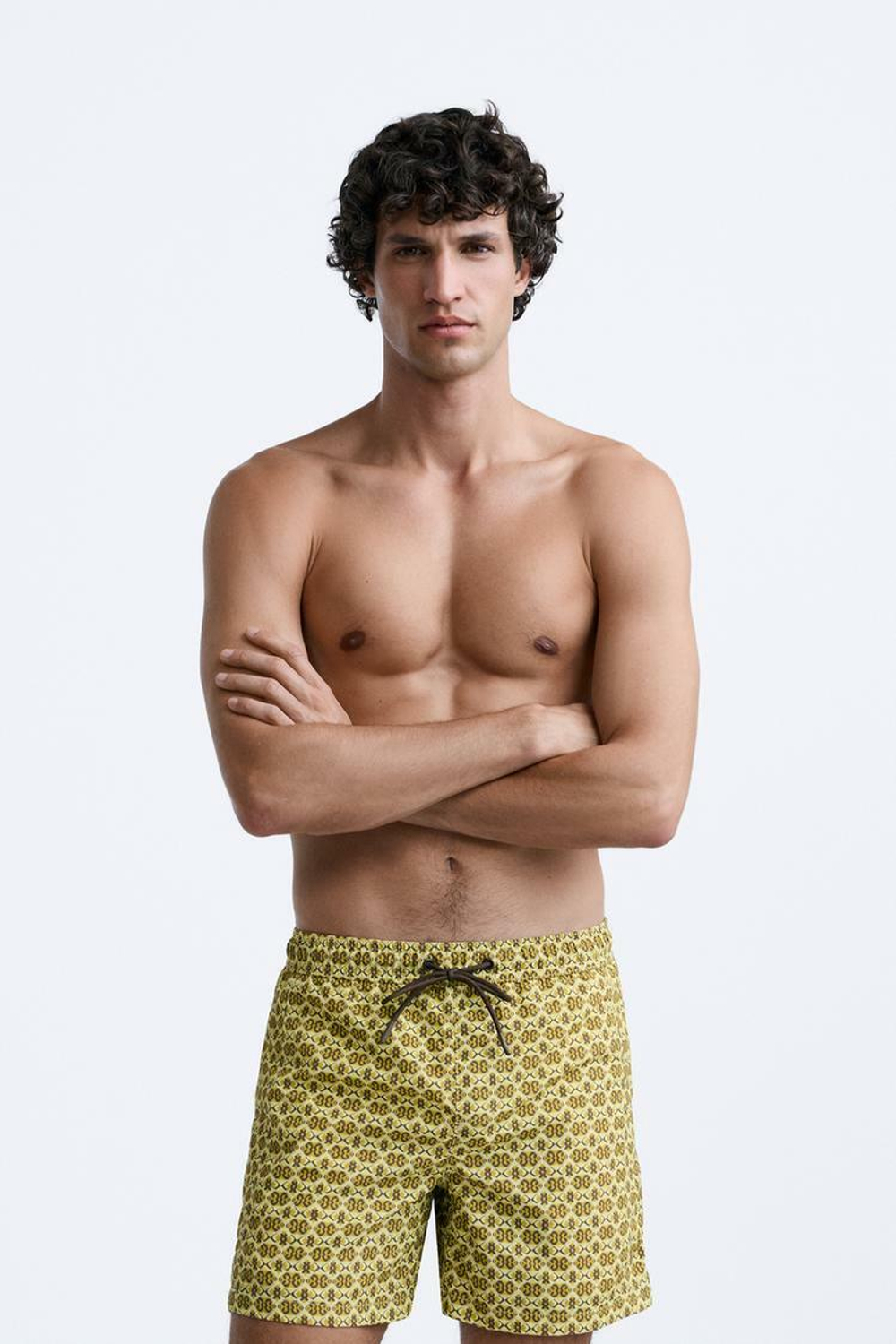 ZARA ПЛАВКИ С ГЕОМЕТРИЧЕСКИМ ПРИНТОМ, БЕЖЕВЫЙ