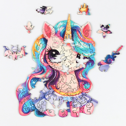 Пазлы фигурные детские «Сказочный единорожик», 75 деталей