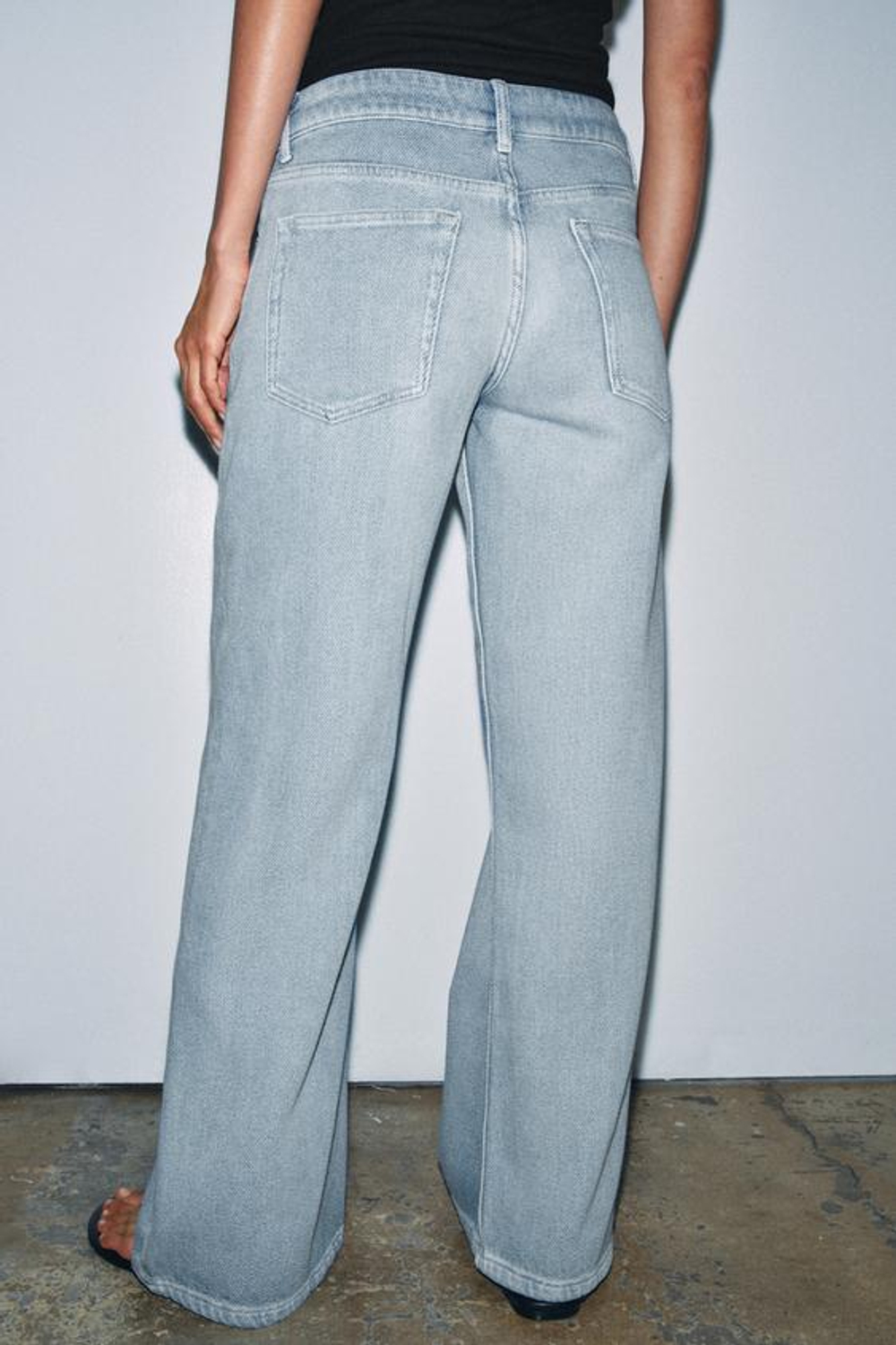 ZARA ДЖИНСЫ WIDE-LEG С НИЗКОЙ ПОСАДКОЙ — ZW COLLECTION, ВЫЦВЕТШИЙ СИНИЙ