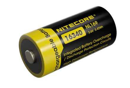 Аккумулятор Nitecore NL169 Li-ion, 3.7 В, 950 мАч, RCR123/16340