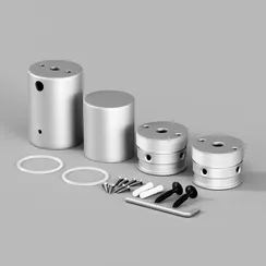 Набор для вертикального накладного монтажа круглого неона 360° D25 серебро Led Strip 20311