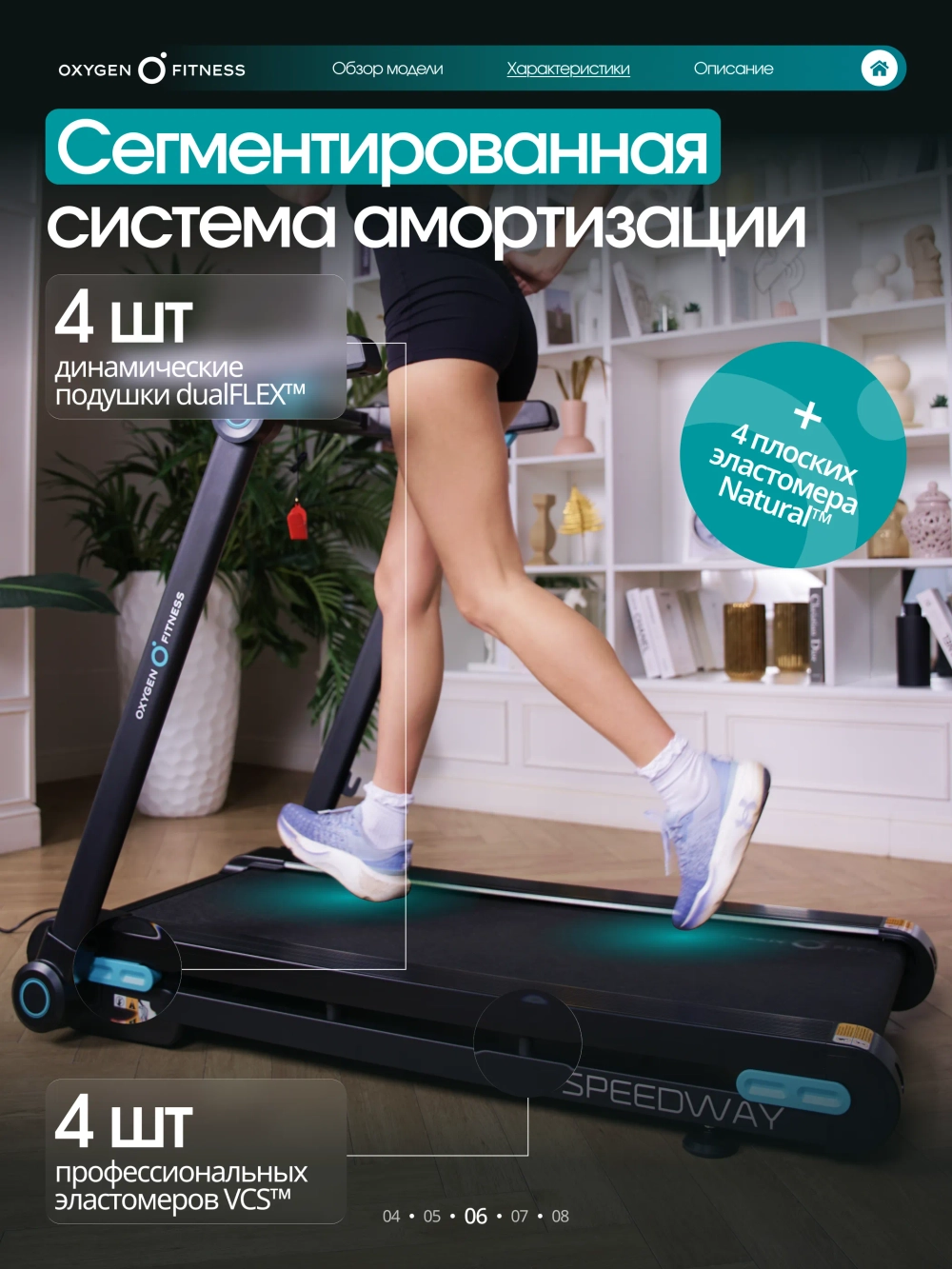 Беговая дорожка домашняя OXYGEN FITNESS SPEEDWAY