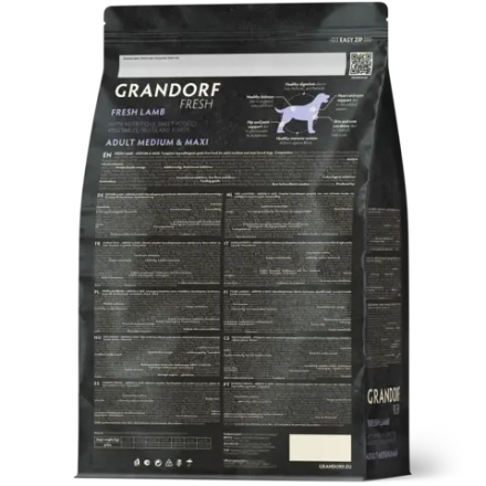 Grandorf Fresh, Fresh Lamb, Adult Medium & Maxi для собак средних и крупных пород (Свежее мясо ягненка с бататом)