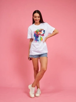 Футболка оверсайз с принтом собакой Бигль Корги Хаски