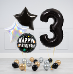 FM Шар 40" / 102 см "Цифра 3" Черный (БГ-60)