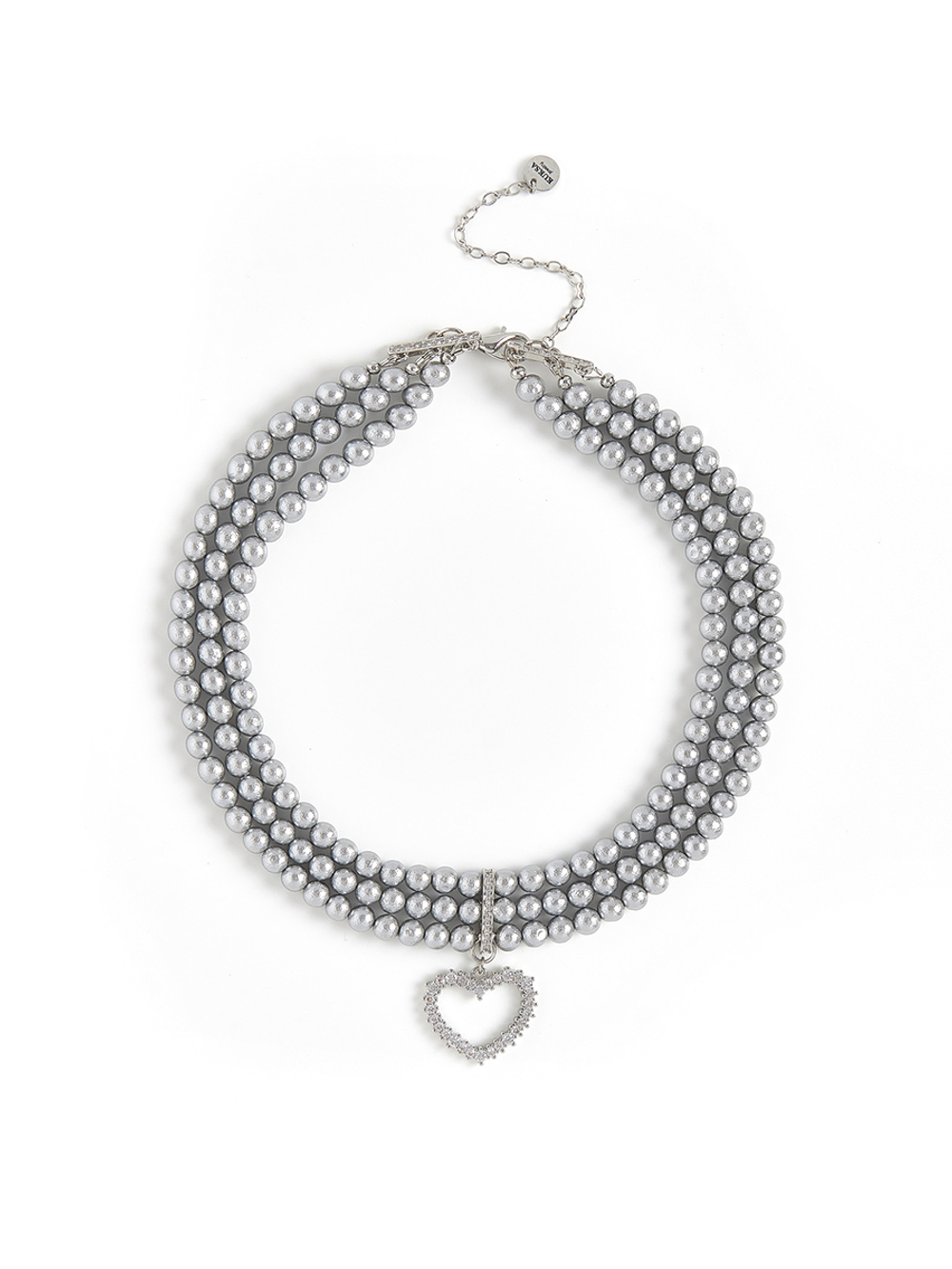 Чокер "Delicacy" cotton pearl Dark Grey Silver