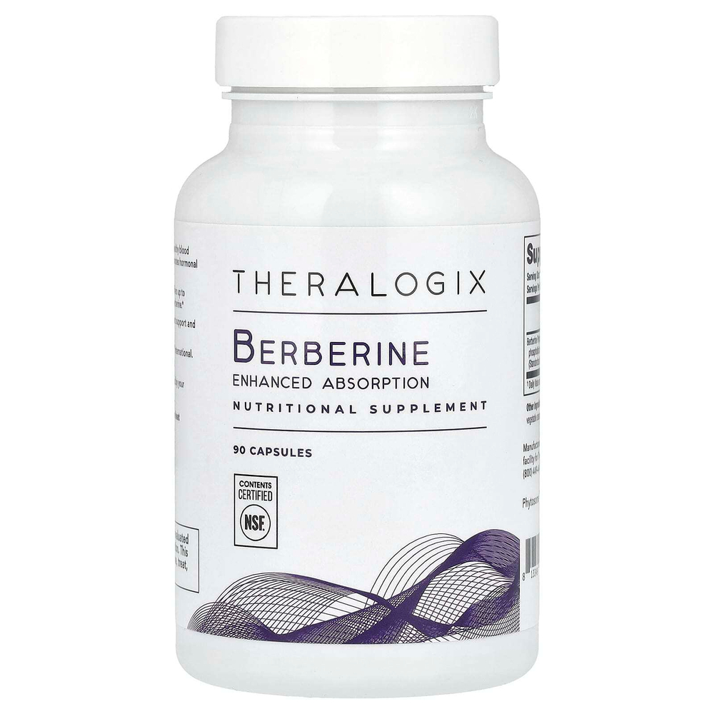 Theralogix, Берберин, улучшенное усвоение, 90 капсул (550 мг на капсулу)