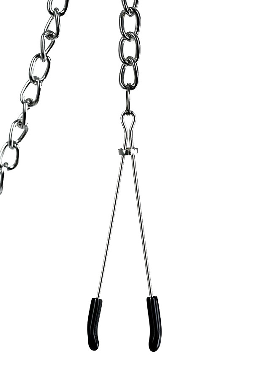 Серебристые зажимы для сосков и клитора на цепочке ToyFa Theatre 705005