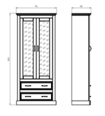 Шкаф-витрина деревянная Ландхаус 180 см, буфет для кухни из массива сосны 2 двери 2 ящика