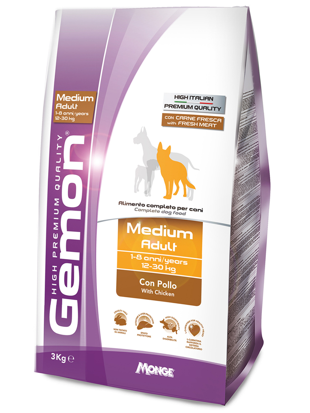 Сухой корм Gemon Dog Medium для взрослых собак средних пород, с курицей 3 кг