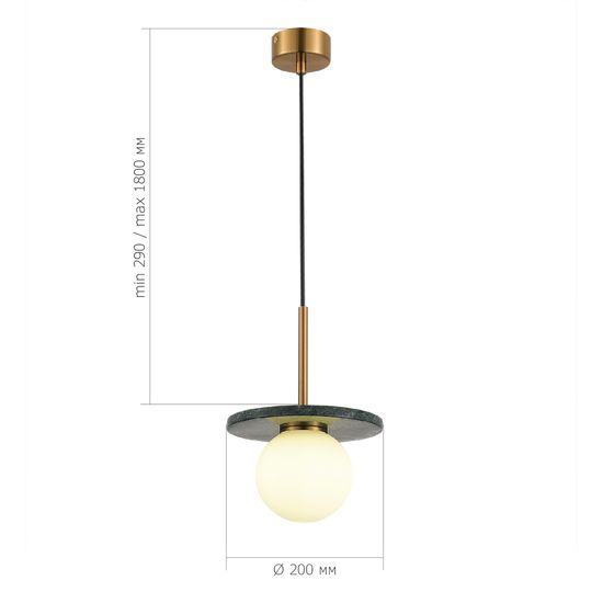 SL1191.363.01 Светильник подвесной ST-Luce Латунь/Латунь, Зеленый G9 LED 1*5W 4000K NEBULA