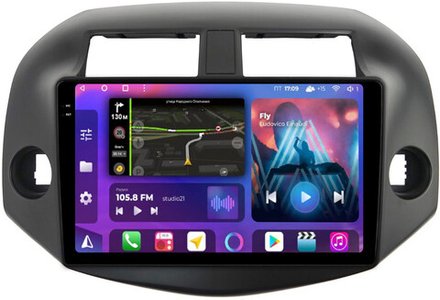 Магнитола для Toyota RAV4 30 2005-2012, Vanguard (рамка под 10") - FarCar BX018M-360 на Android 13, QLED+2K, TS10, 6Гб+128Гб, CarPlay, 4G SIM-слот