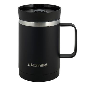 Термокружка 360 мл. из нержавеющей стали Kamille KM-2038 с ручкой