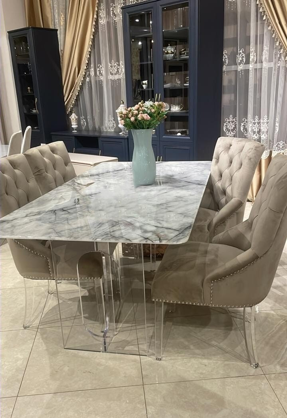 Стол обеденный Ist Casa Ардео, 200x100x76 см, белый мрамор