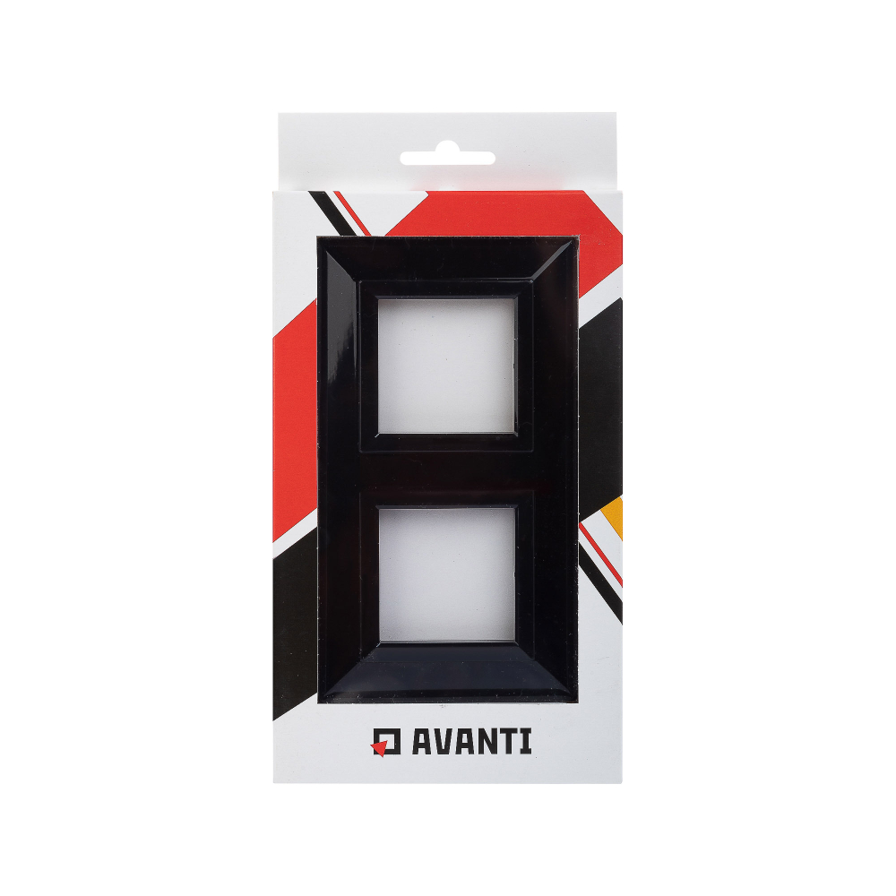 Рамка из металла, "Avanti", черная, 2 поста (4 мод.)