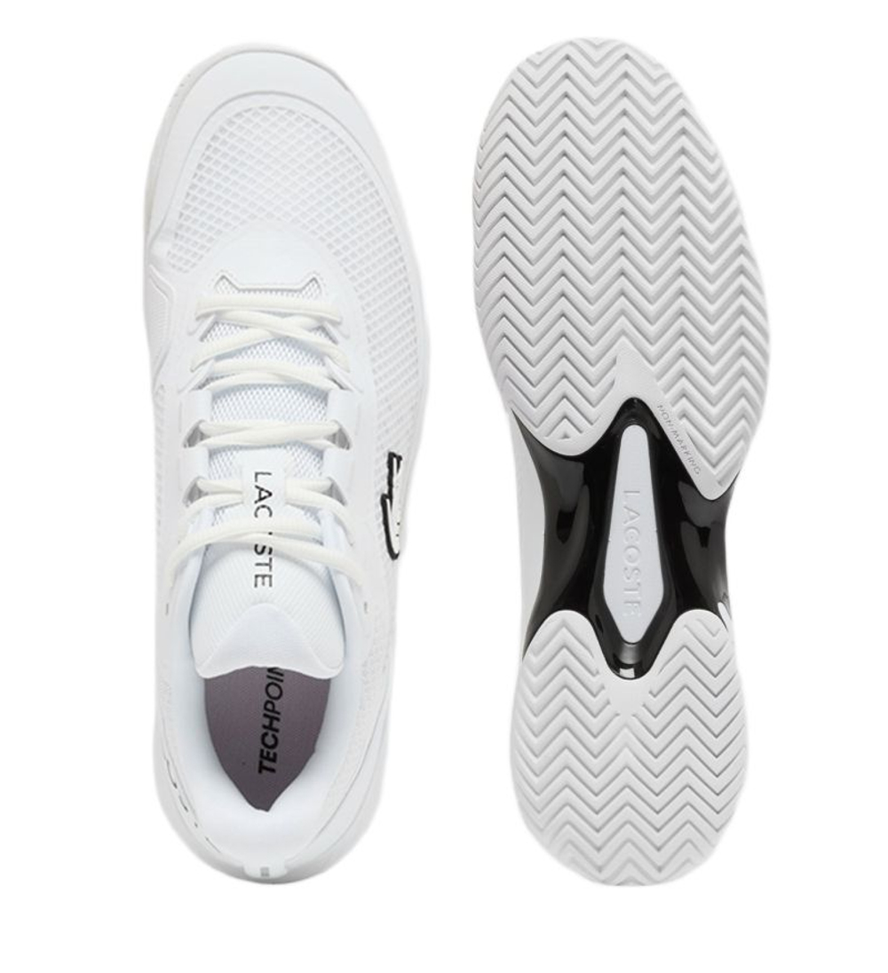 Мужские кроссовки теннисные Lacoste Tech Point Tennis - white/white/black