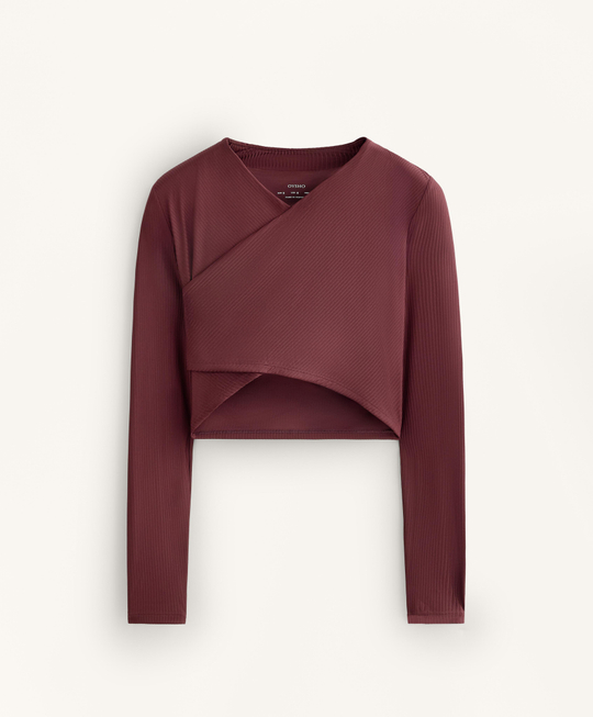 Oysho Футболка с длинными рукавами Comfortlux, бордовый