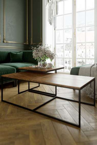 Стол журнальный Эклектик дуб американский/чёрный