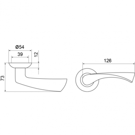 Ручка для двери межкомнатной CRONA TL SN/CP матовый никель