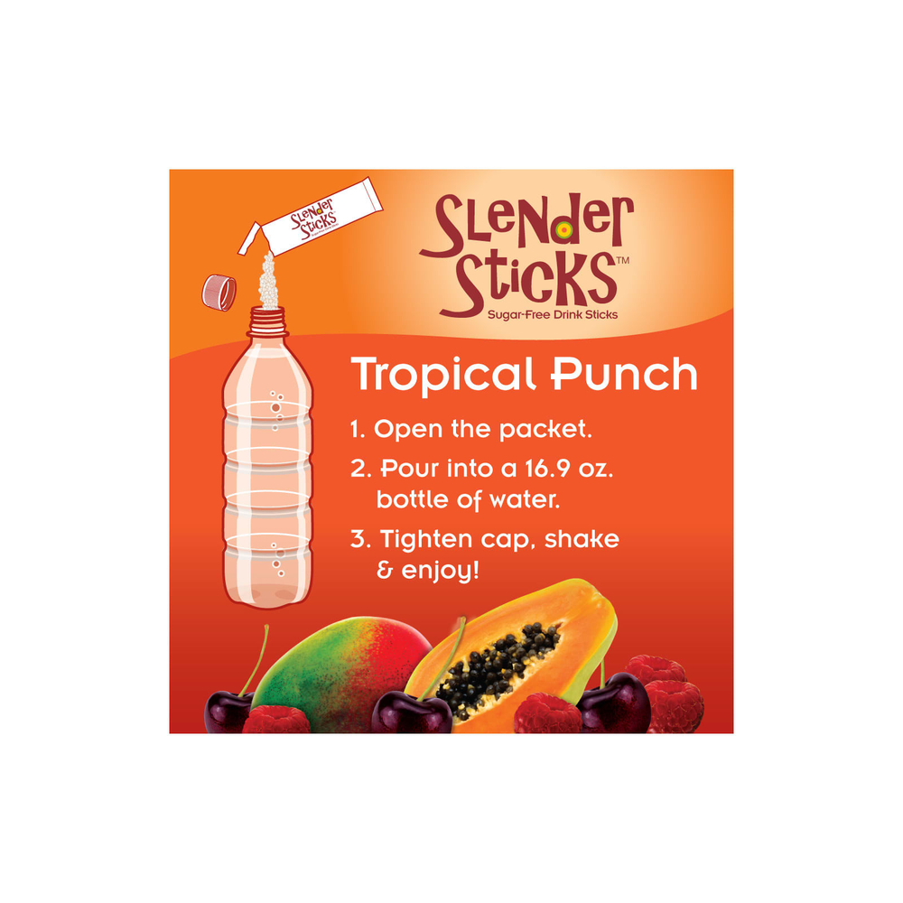 NOW Foods, Slender Sticks, тропический пунш, 12 палочек по 5 г (0,18 унции)