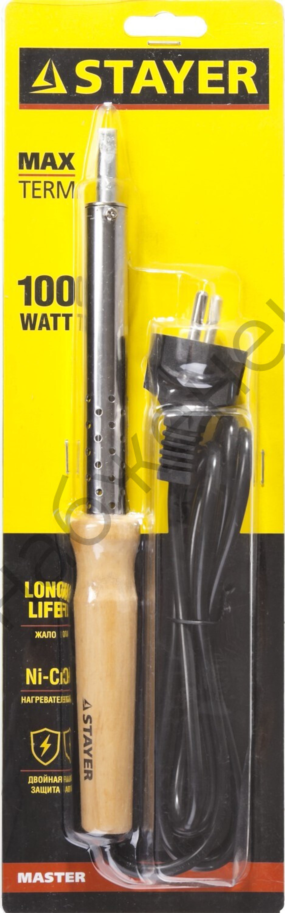 STAYER MAXTerm 100 Вт клин, Электропаяльник с деревянной рукояткой (55310-100)