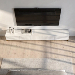 Тумба под телевизор на ножках ROYAL 5029 эко (Белый-Золото)