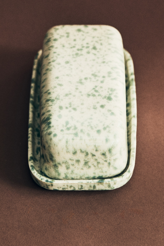 H&M HOME Масленка из керамики, зеленый