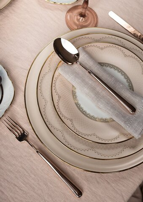 Набор столовых приборов на 6 персон 24 предмета Belo Inox Rubi Rose Gold