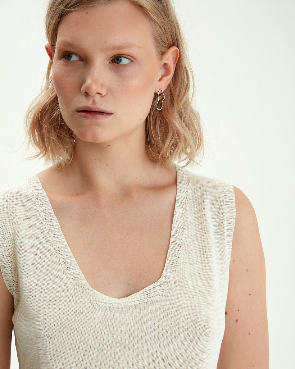 Топ на бретельках из итальянского льна