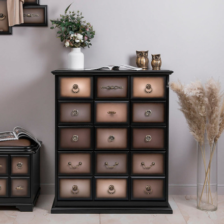 Комод "Пандора"- 3 с 3 ящиками Орех Оберджин Шоколад